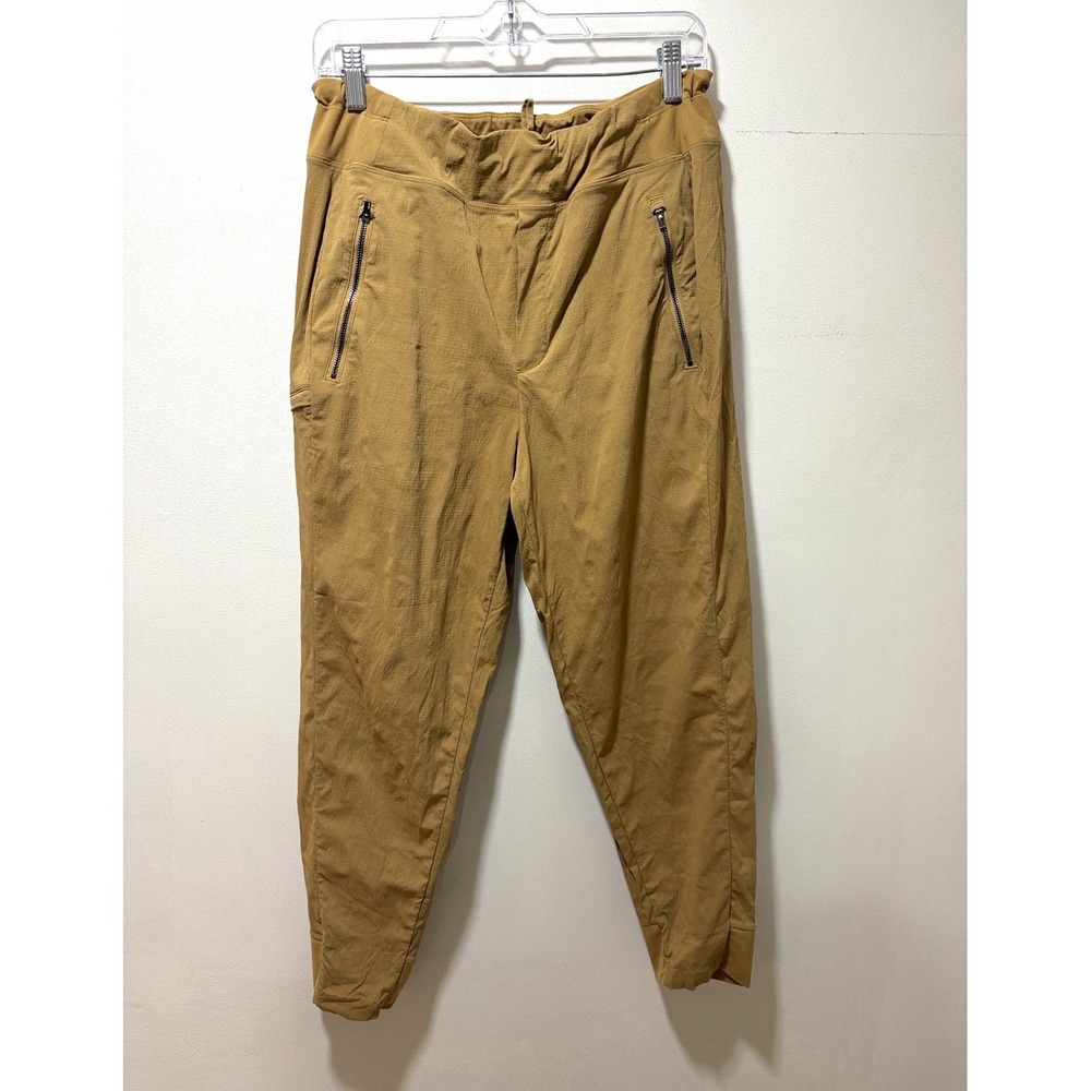 Athleta Womens Tan Jogger Pant Drawstring Zip Pockets Workout Activewear Comfort